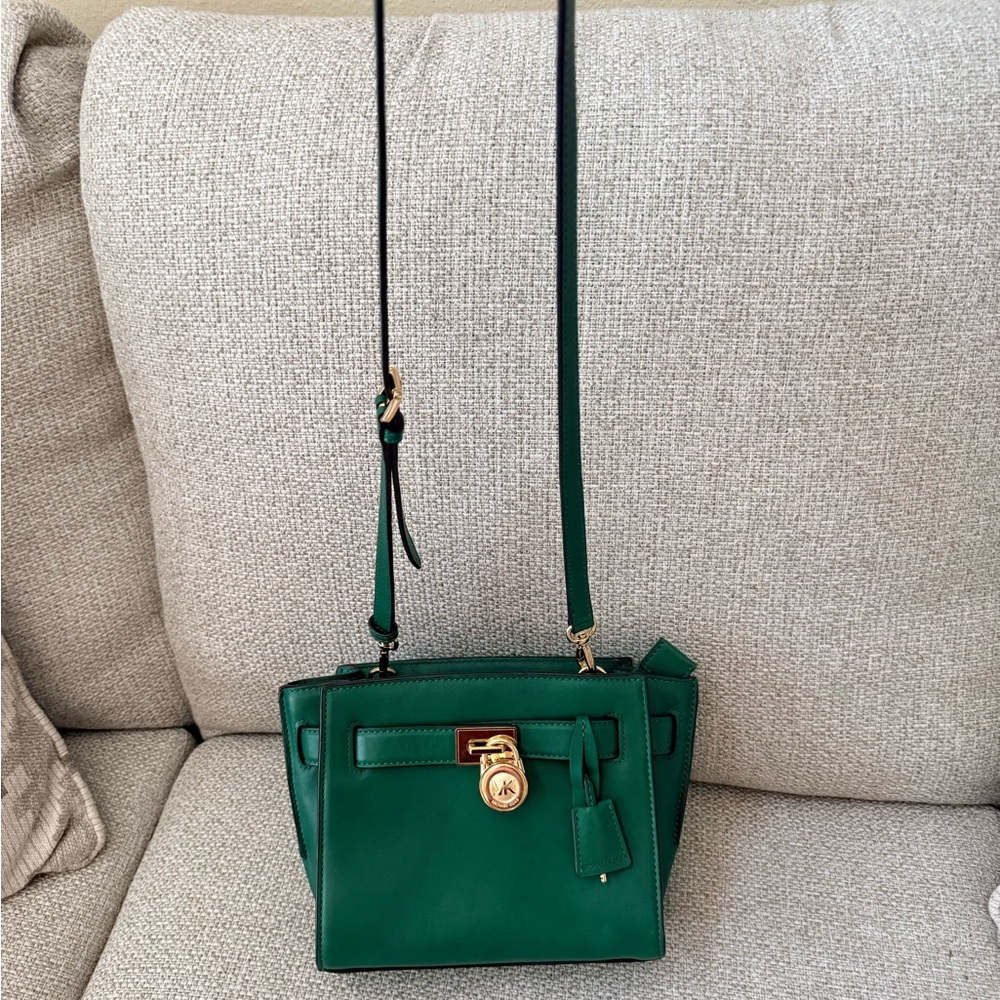 Michael Kors Green Crossbody Bag with Gold Accents - Picture 7 of 9